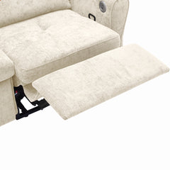 Beige 2-in-1 82' Three-seater Sofa with Pull-out Bed and Reversible Recliner, Chenille Upholstery