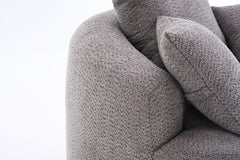 360° Swivel Chair Accent Barrel Chair Swivel Round Upholstered Sofa Chair with 3 Removable Pillows for Living Room, Bedroom, Office and Hotel, High-Resilience Sponge,Grey