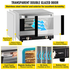 Heavy Duty Commercial Stainless Steel Countertop Convection Toaster Oven (SAK51683)