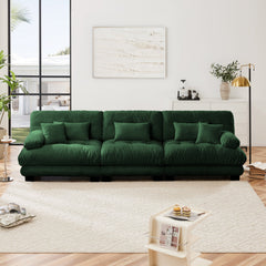 3-Seater Sectional Sofa Modular Deep Seat Sofa Couch , Chenille Sofa Soft Comfy Upholstered Furniture for Living Room, Apartment, Studio, Office,Chenille,Green