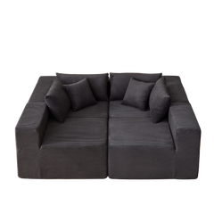 104-Inch Corduroy  Modular L Shaped Sectional Sofa,Luxury Floor Couch Set,Upholstered Indoor Furniture,Foam-Filled Compressed Sofa for Living Room,Bedroom,4 PC Free Combination