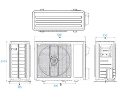 Full Battery 7000 BTU/h Compact Pure DC Mini Split Heat Pump w/ bracket