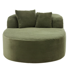 Modern Chaise Lounge Sofa Boneless Couch with Two Supportive Pillows, Green Corduroy, 51.6' Sofa Bed
