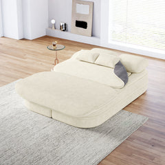 75''2-in-1 Foldable Sofa,Convertible Sleeper Foam Sofa Bed with Multi Functional Blanket, Chenille Floor folding sofa bed,  Floor Sofa Lounge Sofa for Living Room Bedroom Lounge Studio