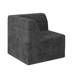 Modern Minimalist L Shape Modular Sectional Sofa, Sleeper Corduroy Couch, Comfy Space-Efficient Design, Grey