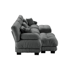 Luxury Modular Sectional Sofa Couch - Oversized U Shaped Cloud Couch for Living Room,Deep Seat Sofa Couch with 2 Ottomans ,Chenille Gray