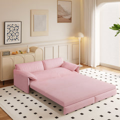 66' Queen Pull Out Sofa Bed, 3-in-1 Convertible Sleeper Sofa with Side Storage,Multi-Functional Velvet Loveseat Bed for Living Room,Bedroom,Apartment,Office(Old Sku:W1885P163513;New Sku:W1885S00226)