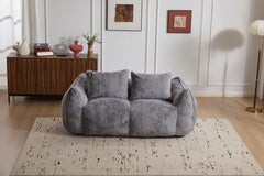 Giant Bean Bag Couch for Adults, Ultra Soft Fluffy Loveseat Bean Bag Sofa, Oversized Chase Lounge Chair Indoor for Living Room Bedroom, No Assembly Required Cozy Reading Chair with Pillows, Grey