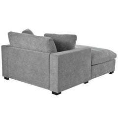 Oversized Chaise Lounge Chair with Solid Wood Legs and Soft Upholstery, Gray