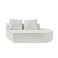 116' Modern Curved Sectional Sofa with High-Density Fully Compressed Sponge and Chaise Lounge, Pearl Upholstery, 2-Piece Set, Fully Assembled Right Hand Facing, Perfect for Living Room, Lounge