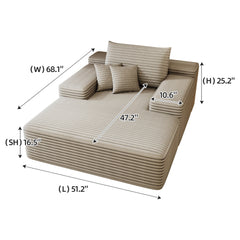 68'*51' Chaise Lounge Chair Indoor, Oversized Upholstered Sofa Bed, Sleeper Couch Reading Chairs Fluffy Plush Faux Fur Cloud Sofas Couches for Living Room,Camel