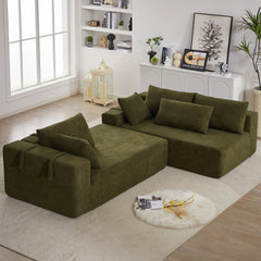 Modern Chenille Upholstered Sectional Sofa Couch Set,Modular 108' L Shaped Sectional Living Room Sofa Set With 6 Pillows,Free Combination Sofa Couch for Living Room,Bedroom(Right Chaise)W834P240007