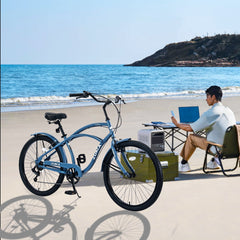 7 Speed Bicycles,  Multiple Colors 26'Inch  Beach Cruiser Bike