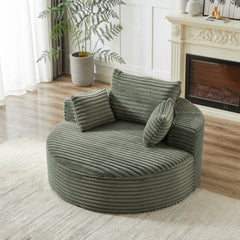55''L Corduroy Sponge single sofa,No Assembly Required,Fluffy Modern Sleeper Chair for Living room, Bedroom, Lounge and Projection Room(Not a swivel chair.)