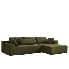 Modern Chenille Upholstered Sectional Sofa Couch Set,Modular 108' L Shaped Sectional Living Room Sofa Set With 6 Pillows,Free Combination Sofa Couch for Living Room,Bedroom(Right Chaise)W834P240007