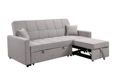 83' Oversized Upholstered Sofa Bed W/Pull Out Couch Bed & Adjustable Backrest,3 Seaters Sofa & Couch Convertible Sleep Sofabed for Home Apartment Living Room,Light Gray