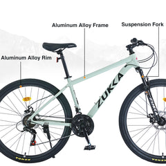 27.5 Inch Wheels 21 Speed Mountain Bike, for Men Women Boys and Girls, Front Suspension,Aluminum Alloy Frame