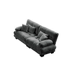 Cloud Couch 2 Seater Sofa for Living Room, Chenille 2 - Seat sofa with 2 Lumbar pillows and 2 throw pillows,Chenille Gray