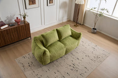 Giant Bean Bag Couch for Adults, Ultra Soft Fluffy Loveseat Bean Bag Sofa, Oversized Chase Lounge Chair Indoor for Living Room Bedroom, No Assembly Required Cozy Reading Chair with Pillows, Green