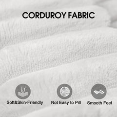 118.2' Cloud Sofa,Corduroy Fabric,Deep Seat Couches,Double-layer design,Removable  Cushion,No Assembly, DIY Combination for Living room, Bedroom,Conference room ,Apartment,White