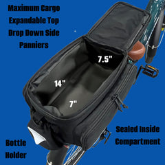 Magnum Bikes Big Poppa Expandable Waterproof Rack Bag with Panniers 2036