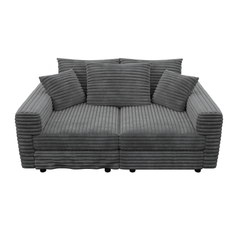 82.7 ' Plush Corduroy 3-Seat Sofa, Modern Comfy Upholstered Sofa Cloud Couch, Deep Seat Couches with Soft Pillows and 2 Ottomans, Convertible Sofa Lounge Chair, for Living Room,Apartment,Office,Grey