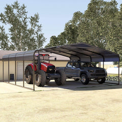 [20x20FT] Heavy Duty Extra Large 2 Car Metal Carport Kit For Cars, Boats, And Trucks (SAK46135)