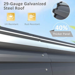 [20x20FT] Heavy Duty Extra Large 2 Car Metal Carport Kit For Cars, Boats, And Trucks (SAK46135)