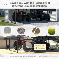 [20x20FT] Heavy Duty Extra Large 2 Car Metal Carport Kit For Cars, Boats, And Trucks (SAK46135)