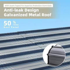 [20x40FT] Extra Large Heavy Duty Four Car Outdoor Metal Carport Canopy For Trucks, Boats And SUVs (SAK29713)