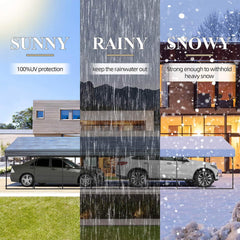 [20x40FT] Extra Large Heavy Duty Four Car Outdoor Metal Carport Canopy For Trucks, Boats And SUVs (SAK29713)