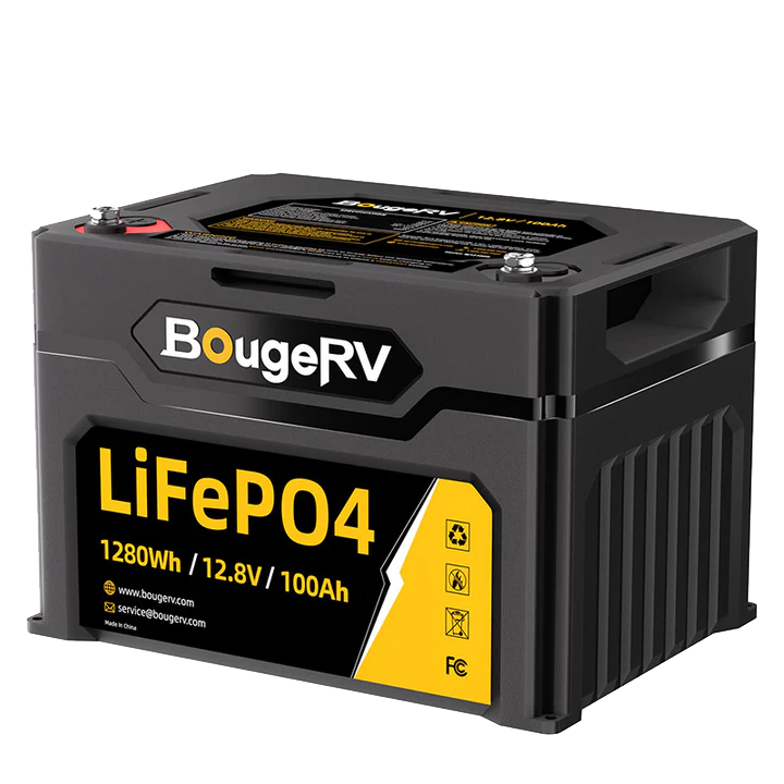 BougeRV 12V 1280Wh/100Ah LiFePO4 Battery