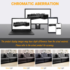 Oversized Upholstered Sectional Sofa Couch Set, Modular 118.2 ' L Shaped Floor Living Room Sofa Set With 6 Pillows, DIY Combination Sofa Couch for living rooms, apartments,bedrooms, Black