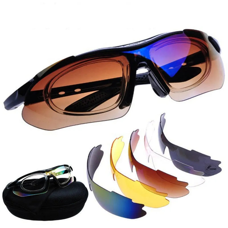 Beecool Bikes Cycling Glasses Eye Pro with 5 Interchangeable Lenses