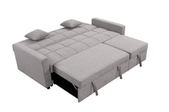 83' Oversized Upholstered Sofa Bed W/Pull Out Couch Bed & Adjustable Backrest,3 Seaters Sofa & Couch Convertible Sleep Sofabed for Home Apartment Living Room,Light Gray