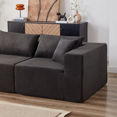 104-Inch Corduroy  Modular L Shaped Sectional Sofa,Luxury Floor Couch Set,Upholstered Indoor Furniture,Foam-Filled Compressed Sofa for Living Room,Bedroom,4 PC Free Combination