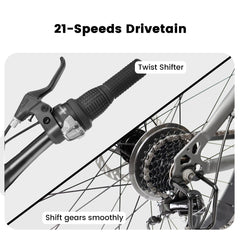 A2605D 26-Inch Mountain Bike with Front Suspension Shock Absorption, Disc Brakes, 21-Speed Gear System, 85% Pre-assembled, Ideal for Mountain, Sand, and Snow Cycling