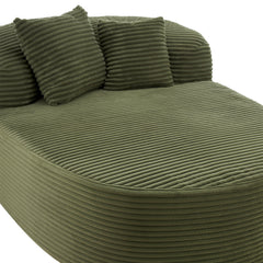 Modern Chaise Lounge Sofa Boneless Couch with Two Supportive Pillows, Green Corduroy, 51.6' Sofa Bed
