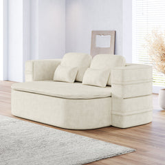 75''2-in-1 Foldable Sofa,Convertible Sleeper Foam Sofa Bed with Multi Functional Blanket, Chenille Floor folding sofa bed,  Floor Sofa Lounge Sofa for Living Room Bedroom Lounge Studio