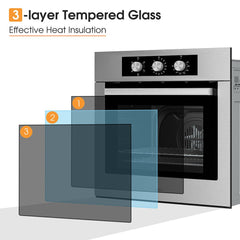 24" Premium High Temperature Single Electric Powered Wall Oven, 2300W (91304862)