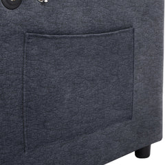Convertible Sofa Bed Loveseat with USB Ports, Side Pockets, Cup Holders, and Phone Holder in Blue Grey Bella Fabric, 55.9'