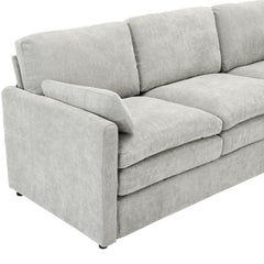 Cozy Upholstered Armchair Oversized Comfy Cloud Sofa Double Cushion Single Sofa in Light Grey Chenille, 31.9'