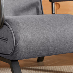 Convertible Folding Chair Bed with Adjustable Backrest and Pillow, Light Grey Linen for Small Spaces