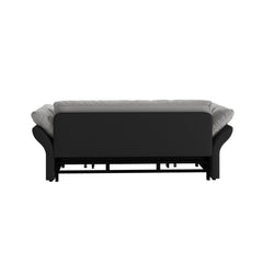 74.8' Queen Pull Out Sofa Bed, 3-in-1 Convertible Sleeper Tufted Sofa with 2 Soft Pillows,Multi-Functional Velvet Loveseat Bed,Grey(New Sku:W1885S00170/W1885S00218)