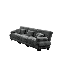 3-Seater Sectional Sofa Modular Deep Seat Sofa Couch , Chenille Sofa Soft Comfy Upholstered Furniture for Living Room, Apartment, Studio, Office,Chenille Gray