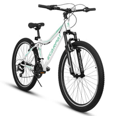 A26208 Ecarpat 26  Inch Mountain Bike, 21-Speed V-Brake, Front Suspension,  Carbon Steel Frame Mountain Bike For  Teenagers Girls Women Bicycles W2563P180664