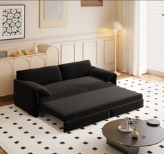 66' Queen Pull Out Sofa Bed, 3-in-1 Convertible Sleeper Sofa with Side Storage,Multi-Functional Velvet Loveseat Bed for Living Room,Bedroom,Apartment,Office.(Old Sku:W1885P214784;New Sku:W1885S00222)