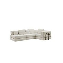 Oversized Upholstered Sectional Sofa Couch Set, Modular 118.2 ' L Shaped Floor Living Room Sofa Set With 6 Pillows, DIY Combination Sofa Couch for living rooms, apartments,bedrooms, Light Grey