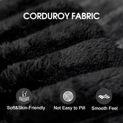 39.8' Cloud Sofa,Corduroy Fabric,Deep Seat Couches,Double-layer design,Removable  Cushion,No Assembly, DIY Combination for Living room, Bedroom,Conference room ,Apartment,Black