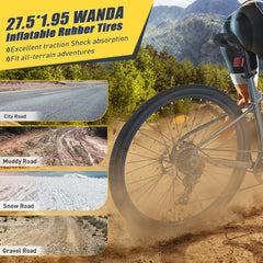 27.5 Inch Wheels 8 Speed Mountain Bike, for Men Women Boys and Girls, Front Suspension, Steel Frame
